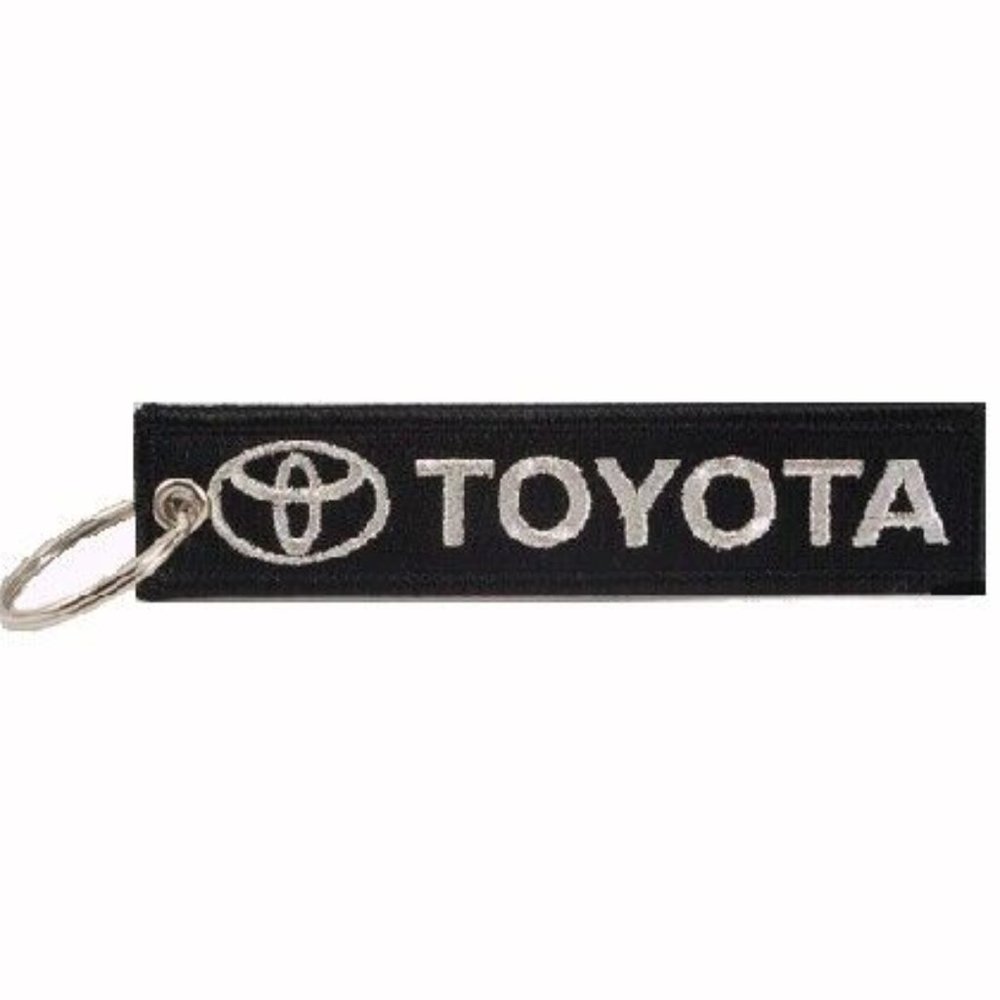 Toyota Black-Silver Key Chain Fob Embroidered NEW